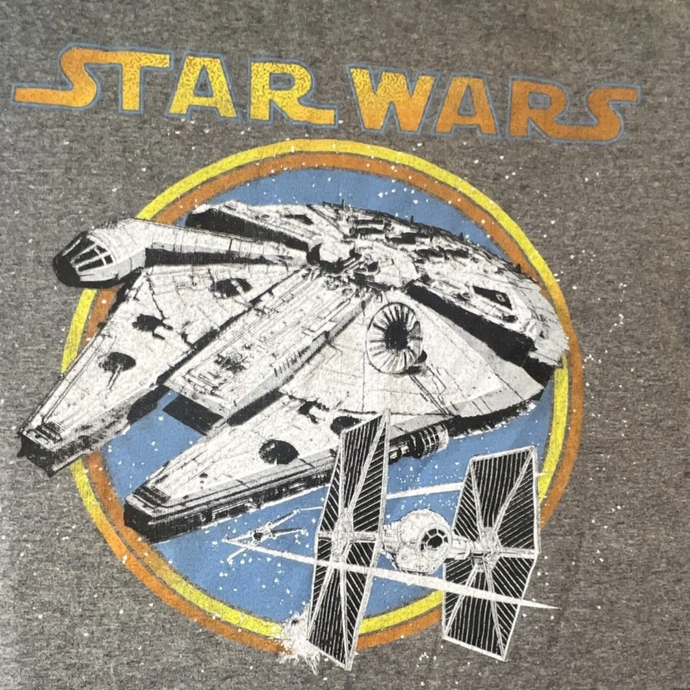 Star‎ Wars Mens Shirt Gray M Short Sleeve Psy-FI